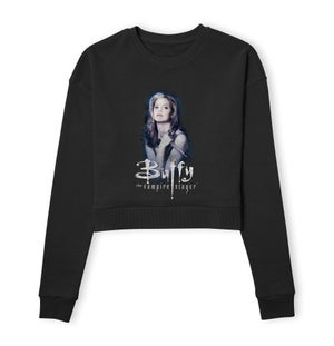Buffy The Vampire Slayer Violet Portrait Women's Cropped Sweatshirt - Black