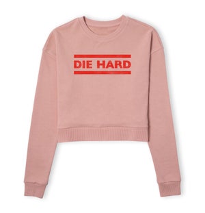 Die Hard Red Logo Women's Cropped Sweatshirt - Dusty Pink