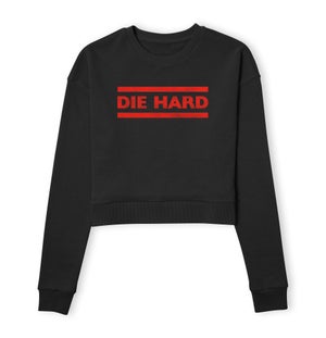Die Hard Red Logo Women's Cropped Sweatshirt - Black
