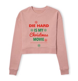 Die Hard Christmas Movie Women's Cropped Sweatshirt - Dusty Pink