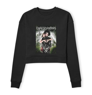 Edward Scissorhands Movie Poster Women's Cropped Sweatshirt - Black