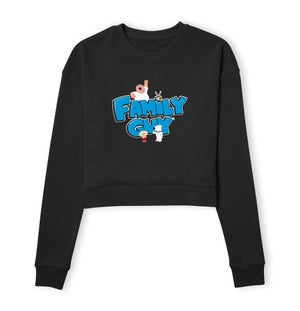 Family Guy Character Logo Women's Cropped Sweatshirt - Black