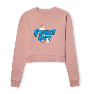 Family Guy Character Logo Women's Cropped Sweatshirt - Dusty Pink