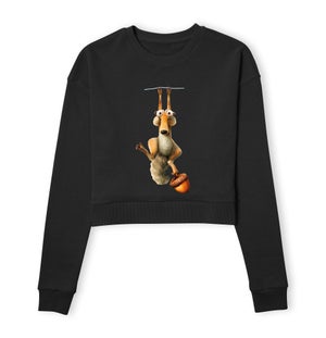 Ice Age Scrat Women's Cropped Sweatshirt - Black