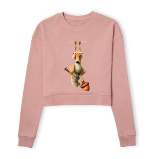 Ice Age Scrat Women's Cropped Sweatshirt - Dusty Pink