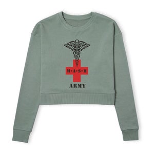M*A*S*H Army Red Cross Women's Cropped Sweatshirt - Khaki