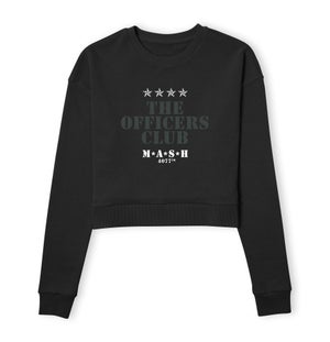 M*A*S*H The Officers Club Women's Cropped Sweatshirt - Black
