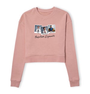 Napoleon Dynamite Polaroids Women's Cropped Sweatshirt - Dusty Pink