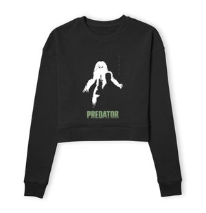 Predator Silhouette Poster Women's Cropped Sweatshirt - Black