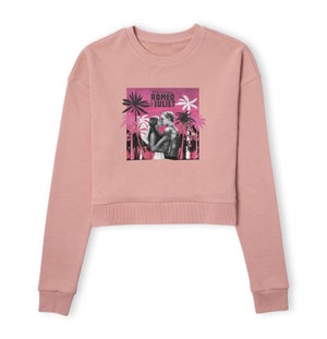 Romeo and Juliet Palmtree Women's Cropped Sweatshirt - Dusty Pink