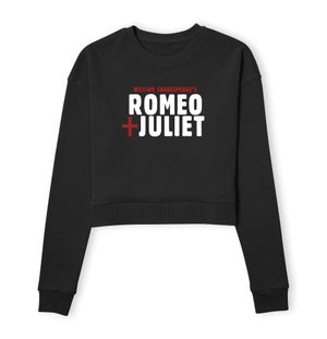 Romeo and Juliet Logo Women's Cropped Sweatshirt - Black