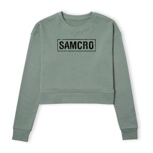 Sons of Anarchy SAMCRO Box Women's Cropped Sweatshirt - Khaki