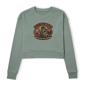Sons of Anarchy Men Of Mayhem Women's Cropped Sweatshirt - Khaki
