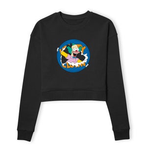 The Simpsons Krusty Ripped Circle Women's Cropped Sweatshirt - Black
