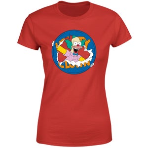 The Simpsons Krusty Ripped Circle Women's T-Shirt - Red