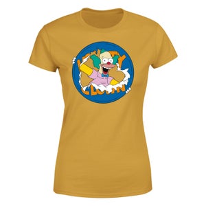 The Simpsons Krusty Ripped Circle Women's T-Shirt - Mustard