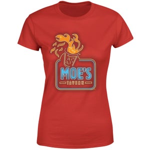 The Simpsons Moe's Tavern Neon Sign Women's T-Shirt - Red
