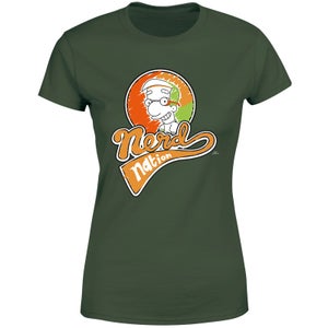 The Simpsons Nerd Nation Women's T-Shirt - Green