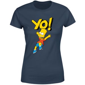 The Simpsons Yo! Bart Women's T-Shirt - Navy