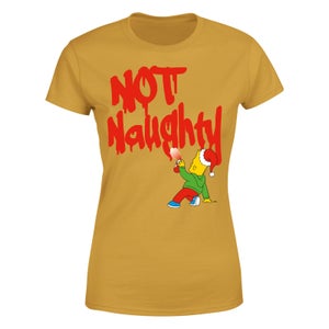 The Simpsons Bart Not Naughty Women's T-Shirt - Mustard