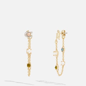 Coach Pearl Charms Gold-Plated Earrings