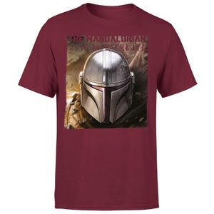 Star Wars The Mandalorian Focus Men's T-Shirt - Burgundy