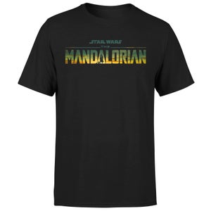 Star Wars The Mandalorian Sunset Logo Men's T-Shirt - Black