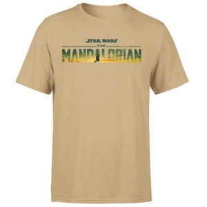 Star Wars The Mandalorian Sunset Logo Men's T-Shirt - Tan