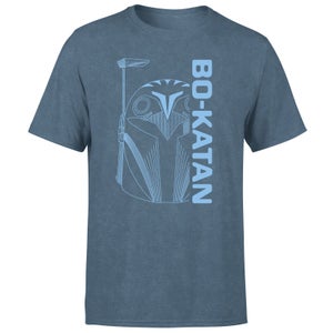 Star Wars The Mandalorian Bo-Katan Men's T-Shirt - Navy Acid Wash