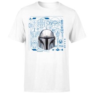 Star Wars The Mandalorian Schematics Men's T-Shirt - White