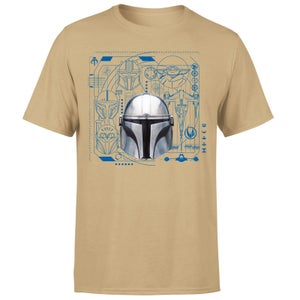 Star Wars The Mandalorian Schematics Men's T-Shirt - Tan