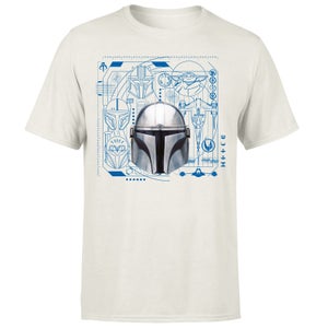 Star Wars The Mandalorian Schematics Men's T-Shirt - Cream