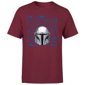 Star Wars The Mandalorian Schematics Men's T-Shirt - Burgundy