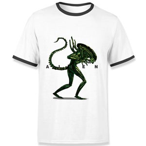 Alien Full Side Men's Ringer T-Shirt - White/Black