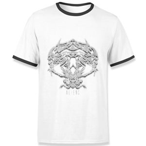 Alien Tribal Men's Ringer T-Shirt - White/Black