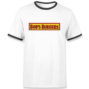 Bob&apos;s Burgers Block Logo Men's Ringer T-Shirt - White/Black