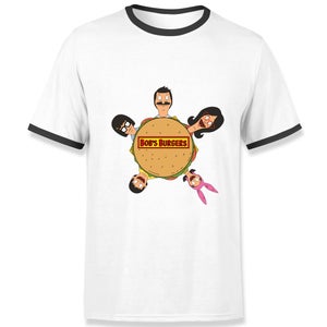 Bob&apos;s Burgers Character Burger Men's Ringer T-Shirt - White/Black