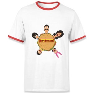 Bob&apos;s Burgers Character Burger Men's Ringer T-Shirt - White/Red