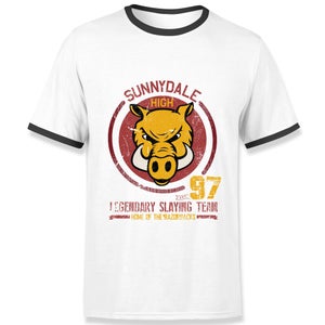 Buffy The Vampire Slayer Sunnydale High Varsity Men's Ringer T-Shirt - White/Black