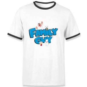 Family Guy Character Logo Men's Ringer T-Shirt - White/Black