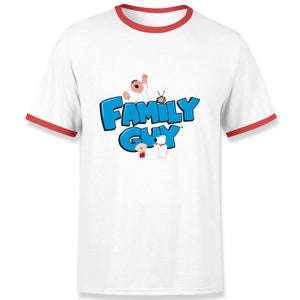Family Guy Character Logo Ringer T-Shirt - White Red