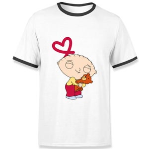 Family Guy Stewie Loves Bear Men's Ringer T-Shirt - White/Black