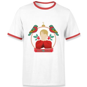 Home Alone Christmas Bauble Men's Ringer T-Shirt - White/Red