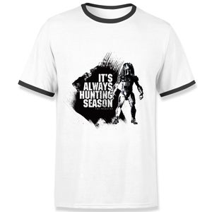 Predator Always Hunting Season Men's Ringer T-Shirt - White/Black
