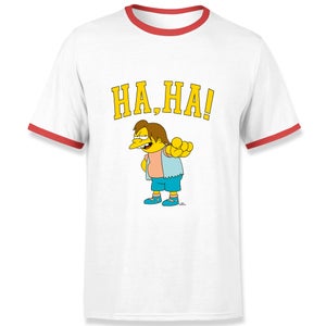 The Simpsons Nelson Ha Ha Ringer T-Shirt - White Red