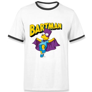 The Simpsons Bartman Men's Ringer T-Shirt - White/Black