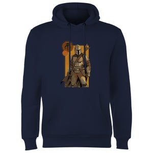 Star Wars The Mandalorian Composition Hoodie - Navy