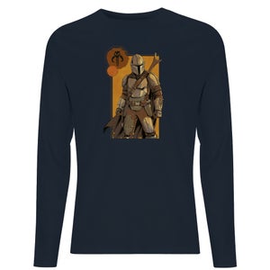 Star Wars The Mandalorian Composition Men's Long Sleeve T-Shirt - Navy