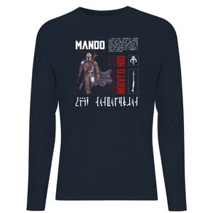 Star Wars The Mandalorian Biography Men's Long Sleeve T-Shirt - Navy