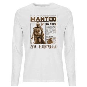 Star Wars The Mandalorian Wanted Men's Long Sleeve T-Shirt - White